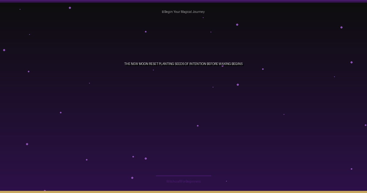 The New Moon Reset: Planting Seeds of Intention Before Waxing Begins