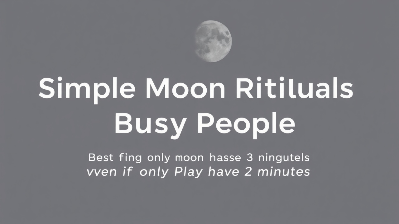 Simple Moon Rituals for Busy People (Even If You Only Have 2 Minutes)