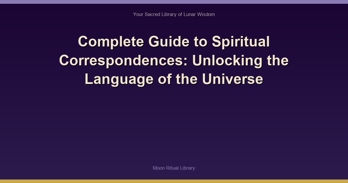 Complete Guide to Spiritual Correspondences: Unlocking the Language of the Universe