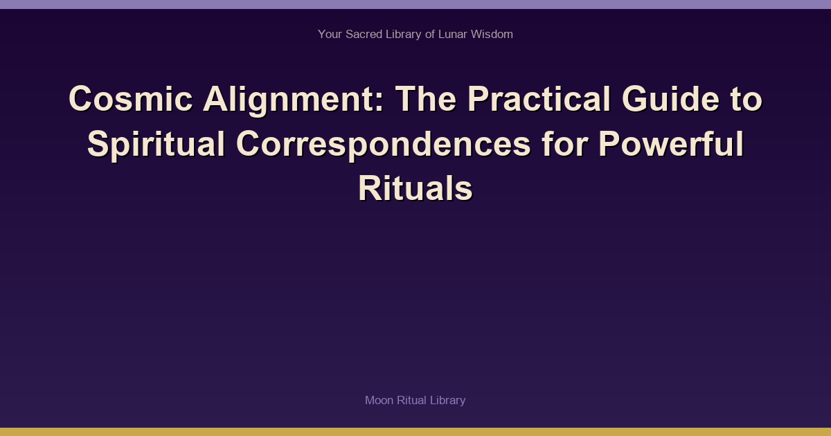 Cosmic Alignment: The Practical Guide to Spiritual Correspondences for Powerful Rituals
