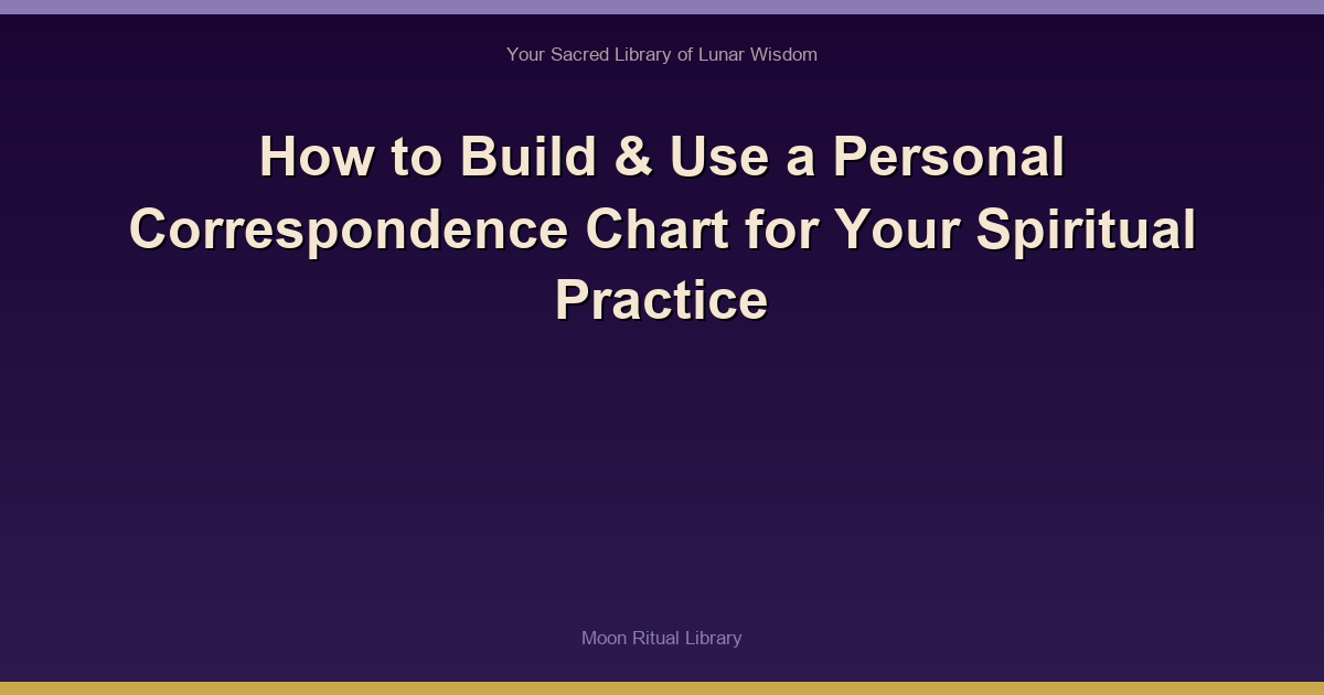 How to Build & Use a Personal Correspondence Chart for Your Spiritual Practice