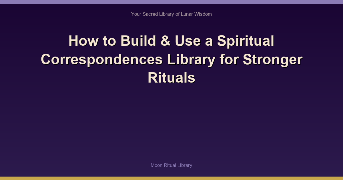 How to Build & Use a Spiritual Correspondences Library for Stronger Rituals