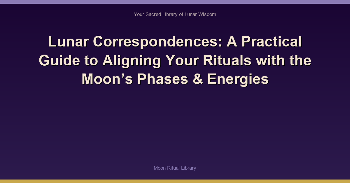 Lunar Correspondences: A Practical Guide to Aligning Your Rituals with the Moon’s Phases & Energies