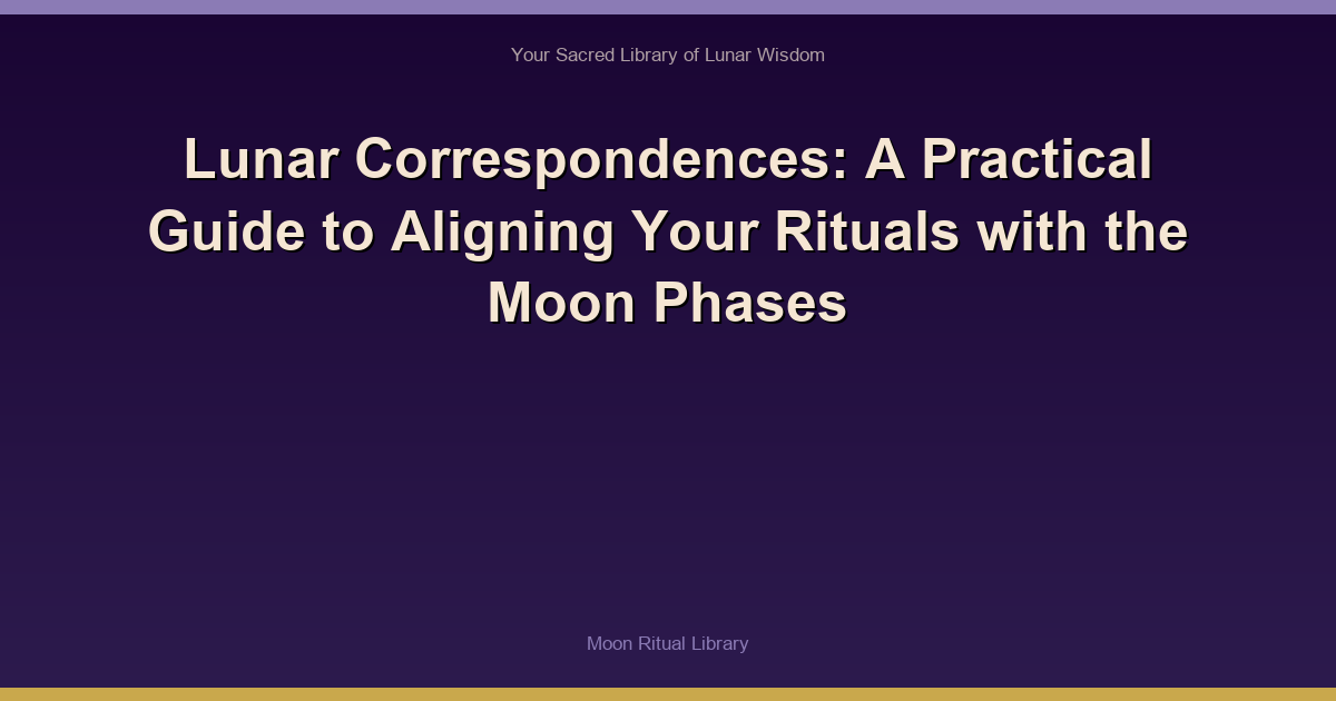 Lunar Correspondences: A Practical Guide to Aligning Your Rituals with the Moon Phases