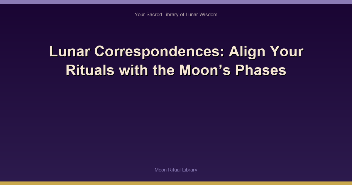 Lunar Correspondences: Align Your Rituals with the Moon’s Phases