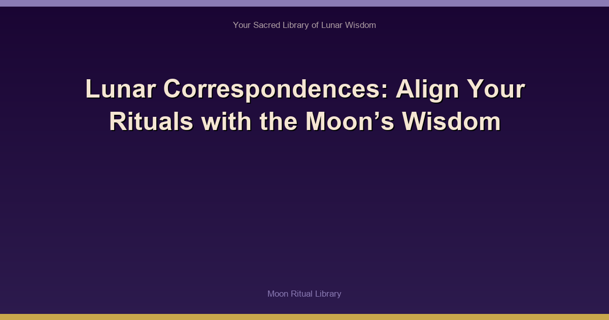 🌙 Lunar Correspondences: Align Your Rituals with the Moon’s Wisdom
