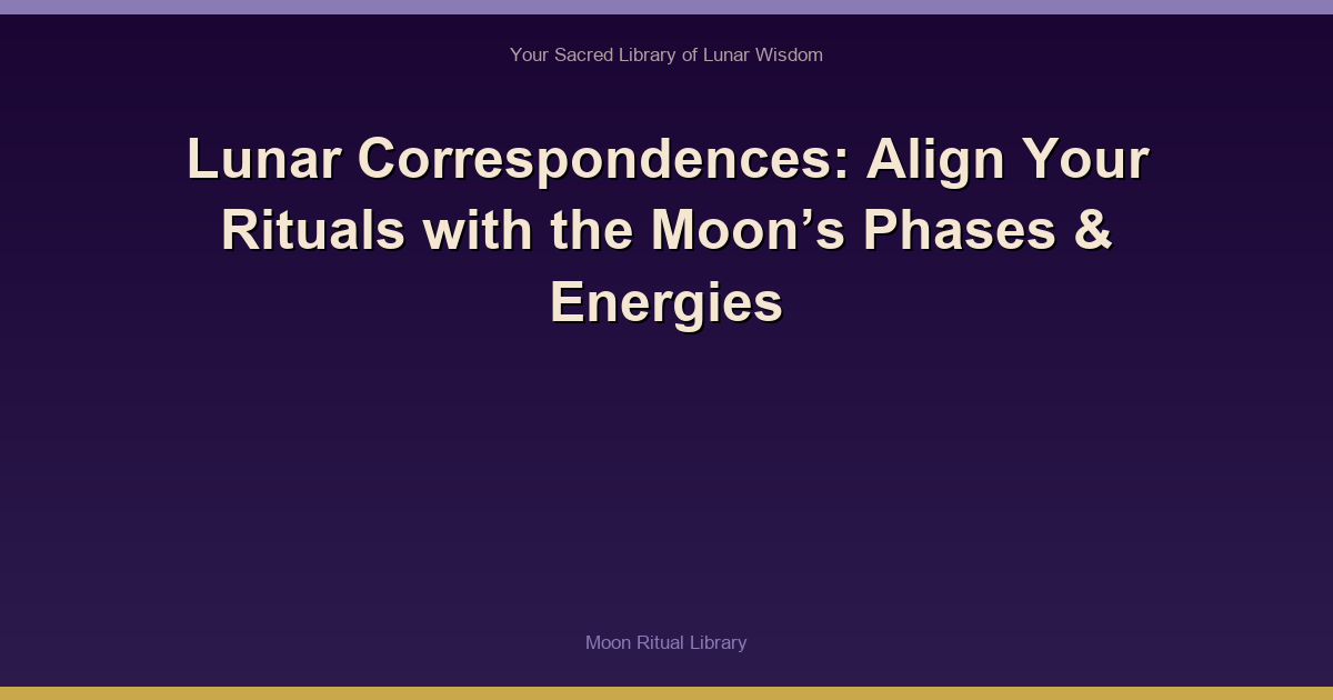 🌙 Lunar Correspondences: Align Your Rituals with the Moon’s Phases & Energies