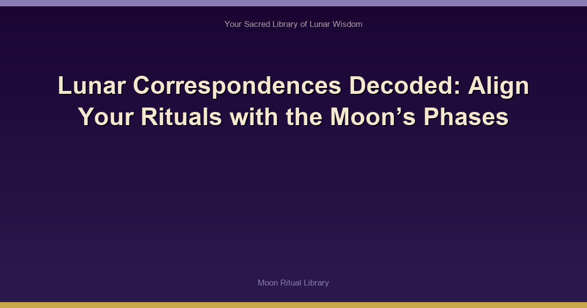 🌙 Lunar Correspondences Decoded: Align Your Rituals with the Moon’s Phases