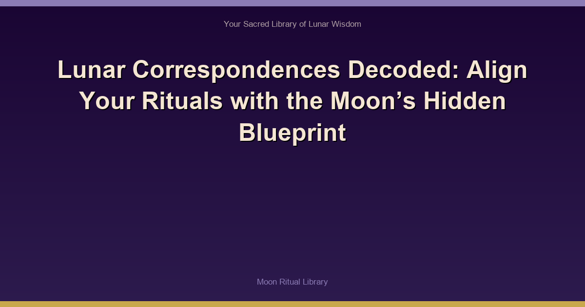 Lunar Correspondences Decoded: Align Your Rituals with the Moon’s Hidden Blueprint