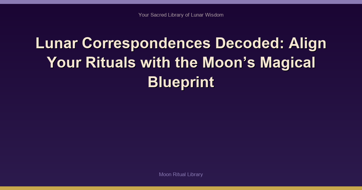 Lunar Correspondences Decoded: Align Your Rituals with the Moon’s Magical Blueprint