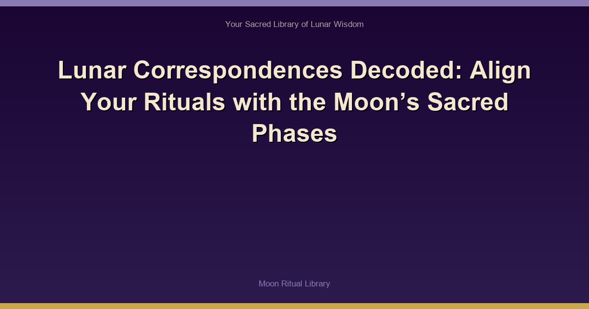 Lunar Correspondences Decoded: Align Your Rituals with the Moon’s Sacred Phases