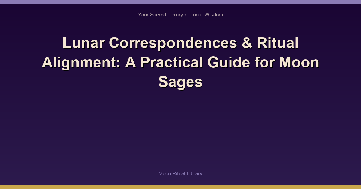 Lunar Correspondences & Ritual Alignment: A Practical Guide for Moon Sages