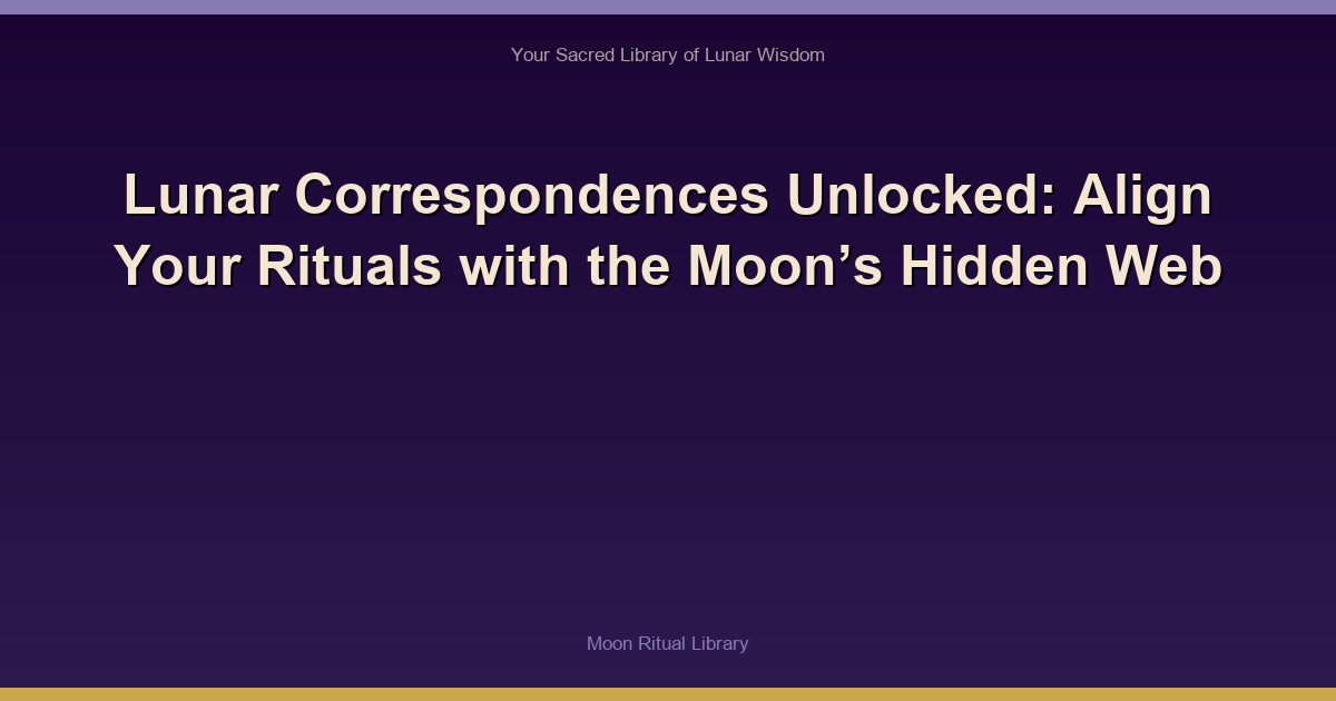 Lunar Correspondences Unlocked: Align Your Rituals with the Moon’s Hidden Web