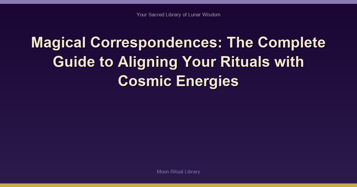 Magical Correspondences: The Complete Guide to Aligning Your Rituals with Cosmic Energies