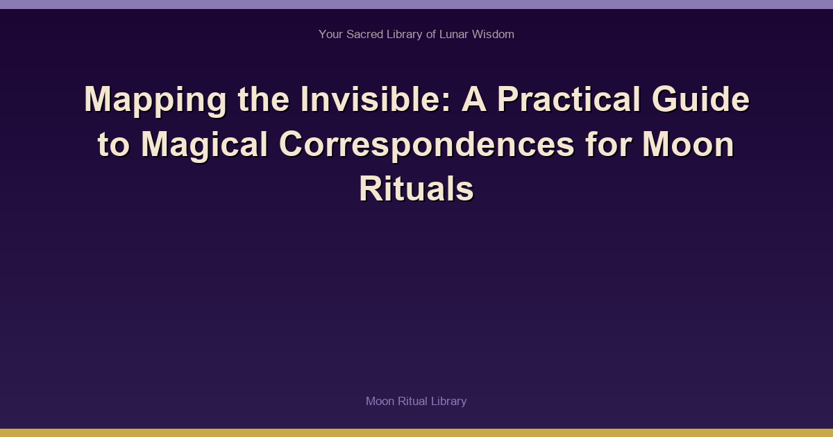 Mapping the Invisible: A Practical Guide to Magical Correspondences for Moon Rituals