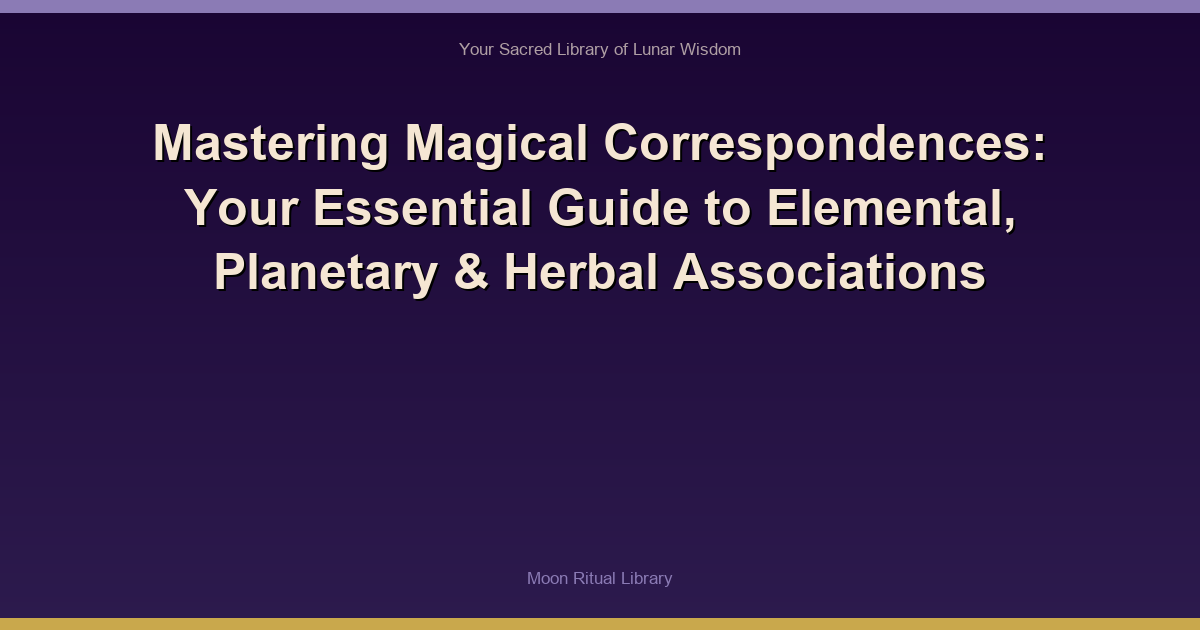 Mastering Magical Correspondences: Your Essential Guide to Elemental, Planetary & Herbal Associations