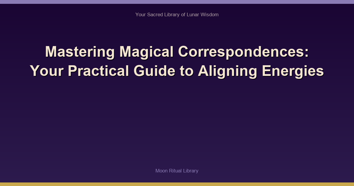 Mastering Magical Correspondences: Your Practical Guide to Aligning Energies