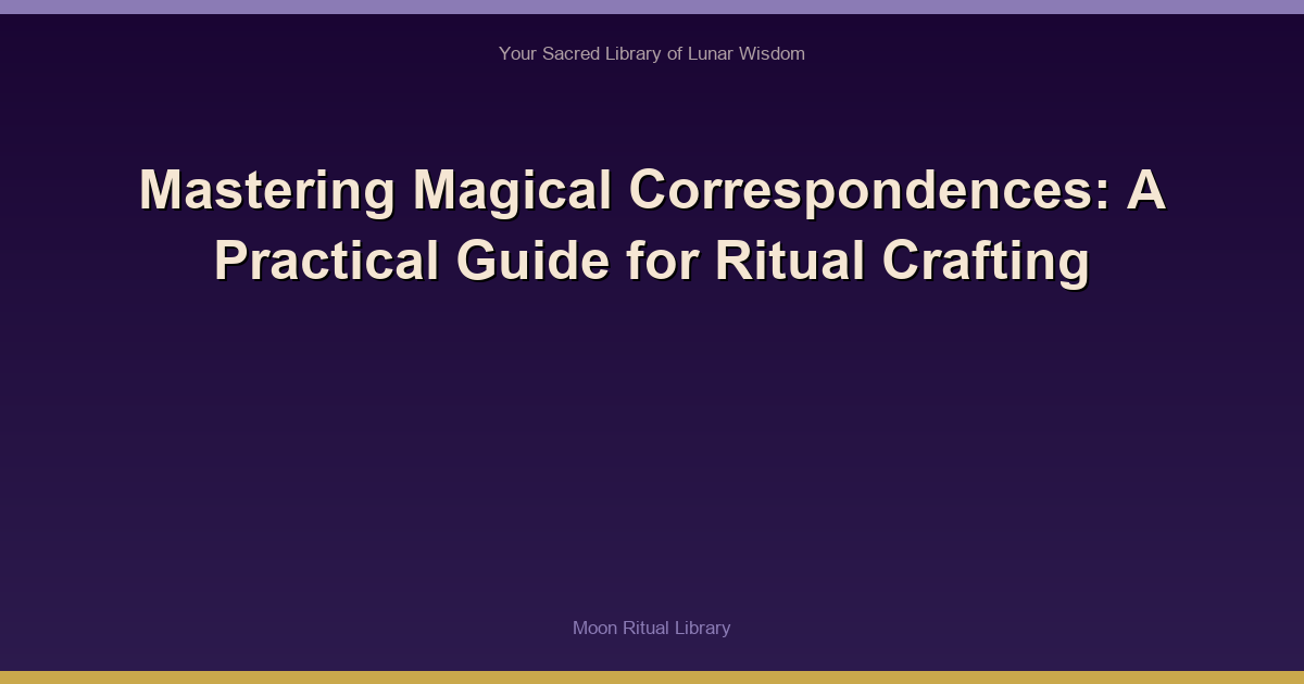 Mastering Magical Correspondences: A Practical Guide for Ritual Crafting