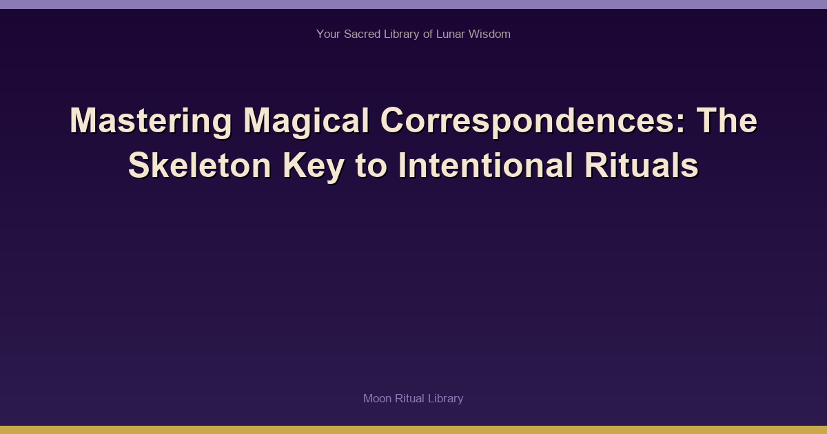 Mastering Magical Correspondences: The Skeleton Key to Intentional Rituals