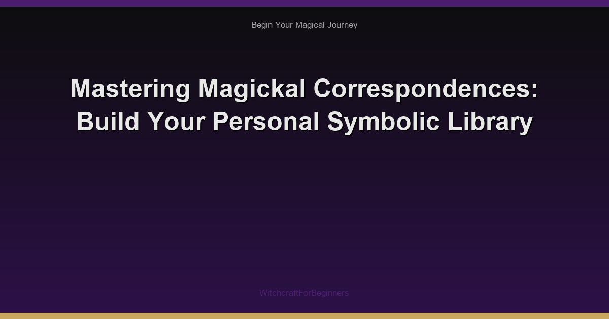 Mastering Magickal Correspondences: Build Your Personal Symbolic Library