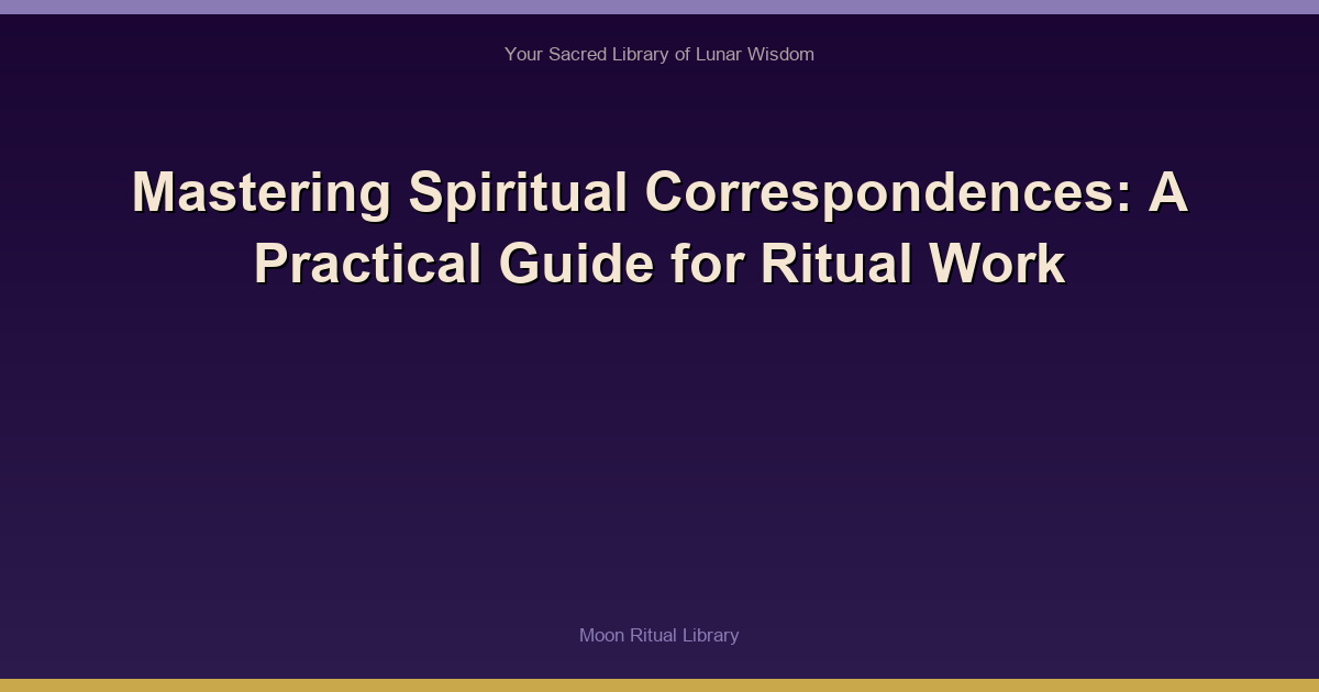 Mastering Spiritual Correspondences: A Practical Guide for Ritual Work