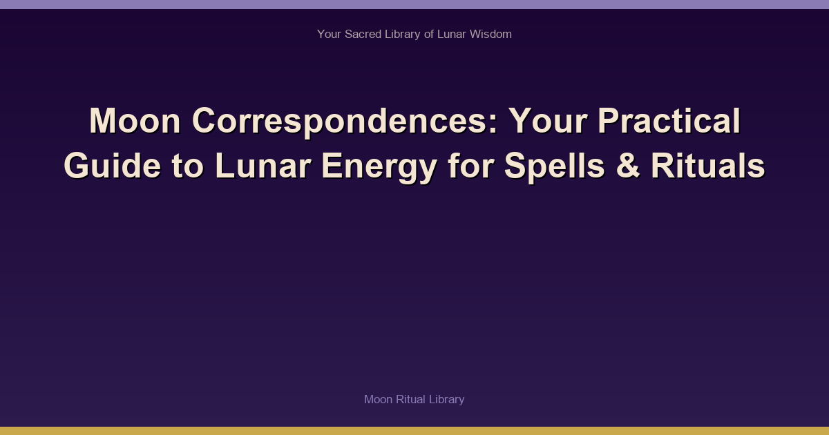 Moon Correspondences: Your Practical Guide to Lunar Energy for Spells & Rituals