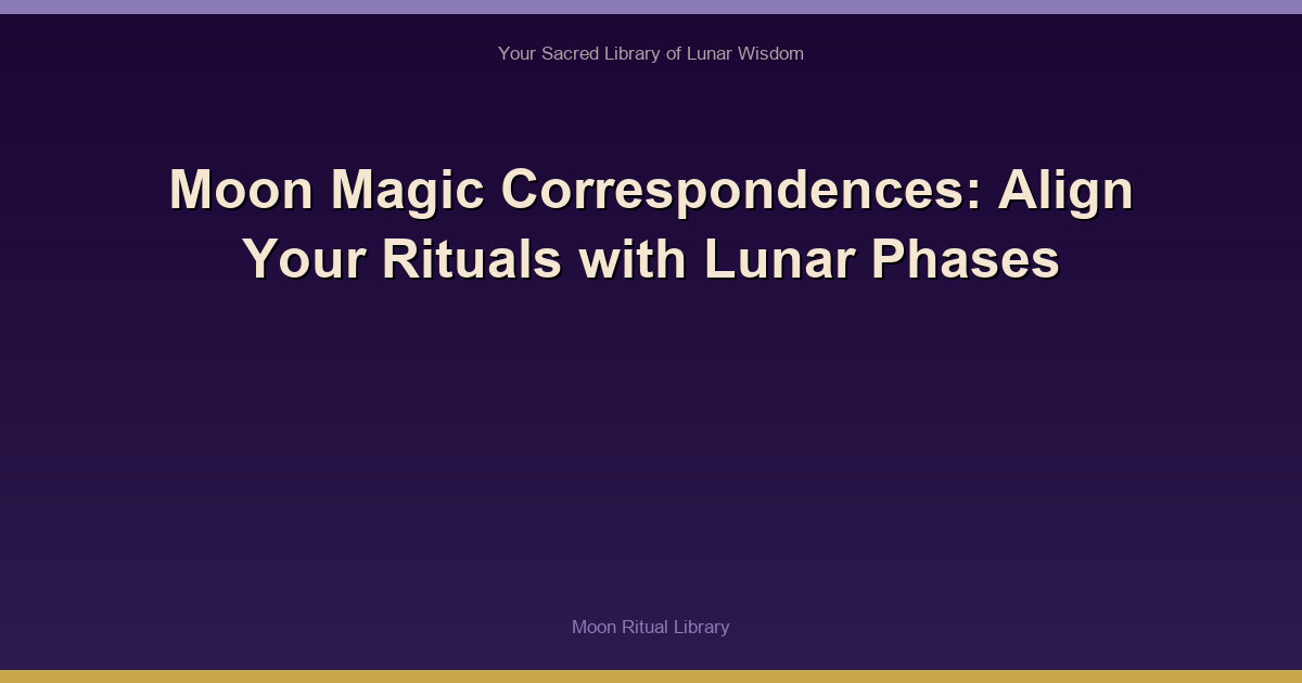 Moon Magic Correspondences: Align Your Rituals with Lunar Phases