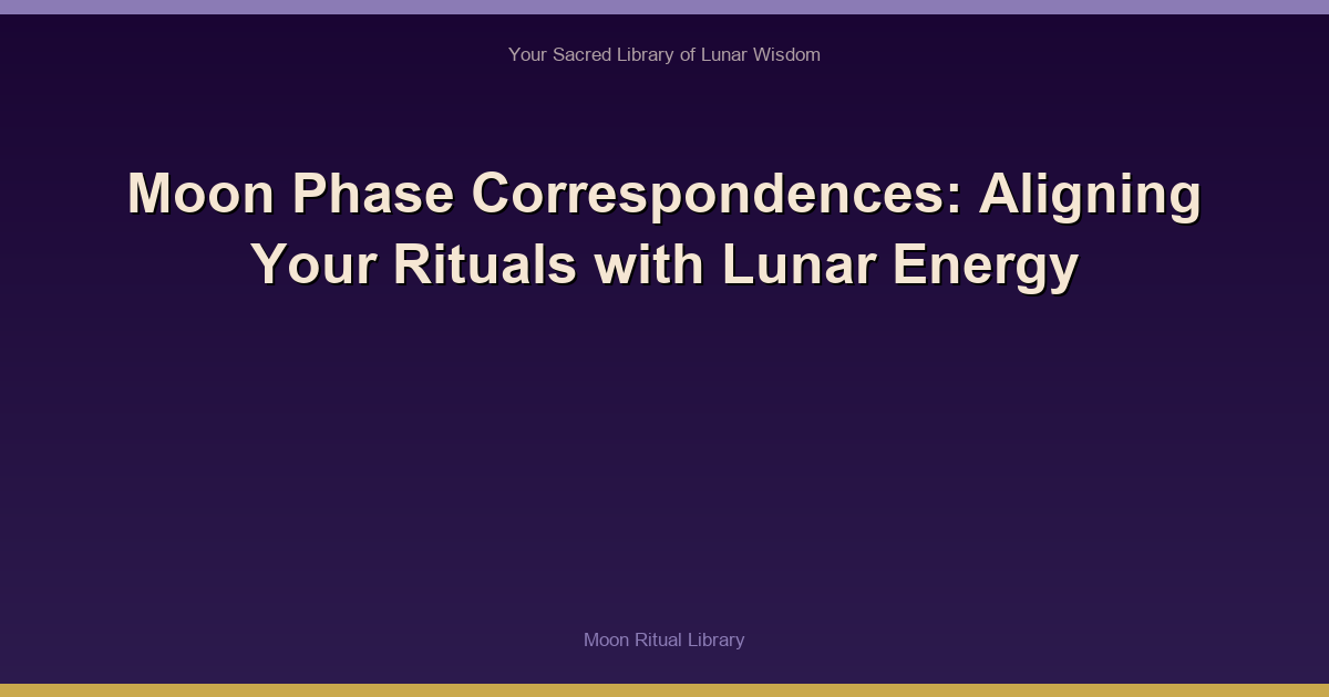 Moon Phase Correspondences: Aligning Your Rituals with Lunar Energy