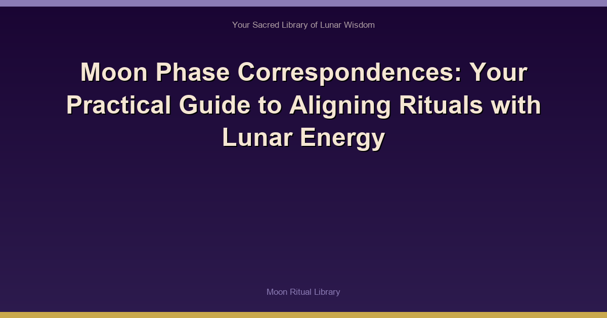 Moon Phase Correspondences: Your Practical Guide to Aligning Rituals with Lunar Energy