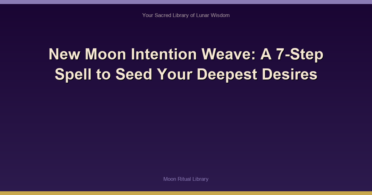 🌙 New Moon Intention Weave: A 7-Step Spell to Seed Your Deepest Desires