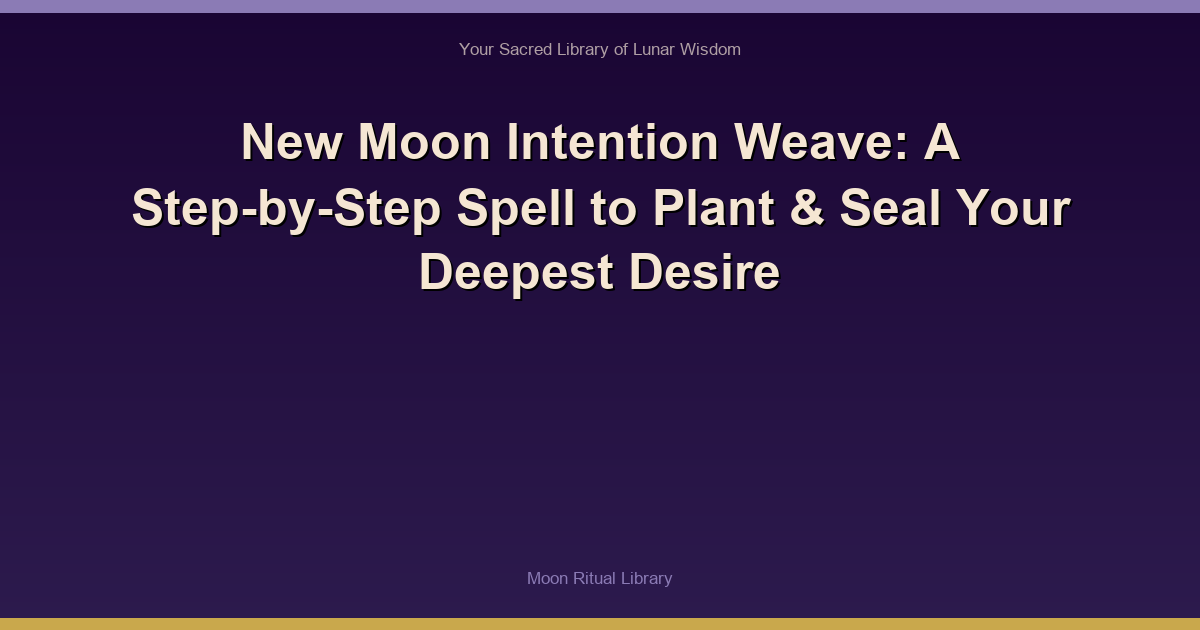 New Moon Intention Weave: A Step-by-Step Spell to Plant & Seal Your Deepest Desire