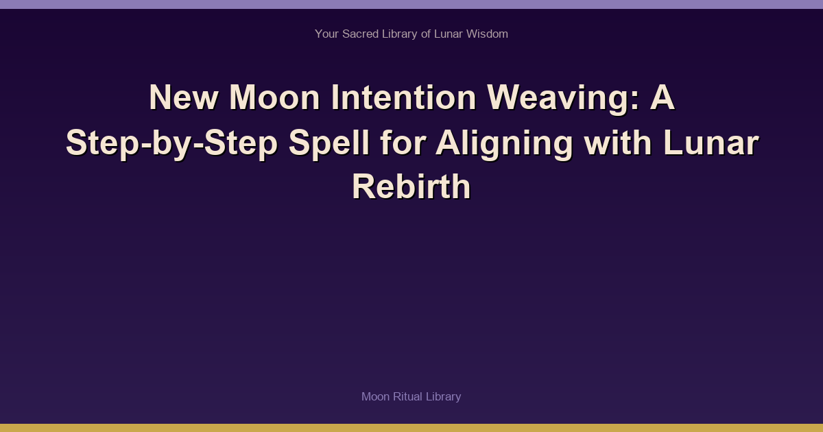 New Moon Intention Weaving: A Step-by-Step Spell for Aligning with Lunar Rebirth