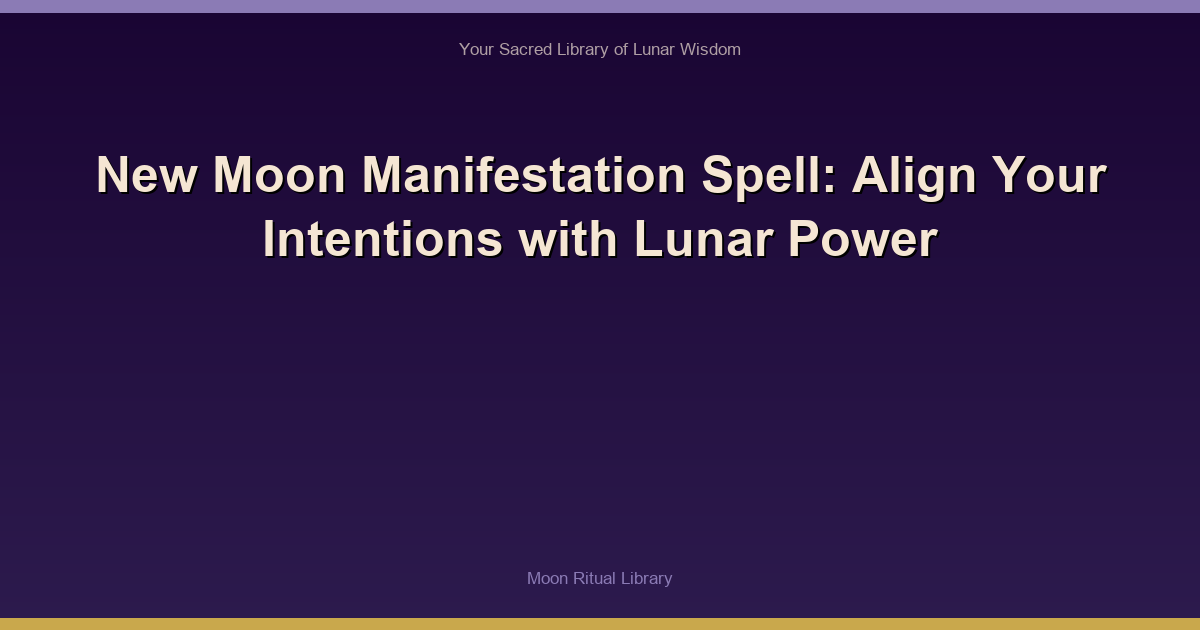 New Moon Manifestation Spell: Align Your Intentions with Lunar Power