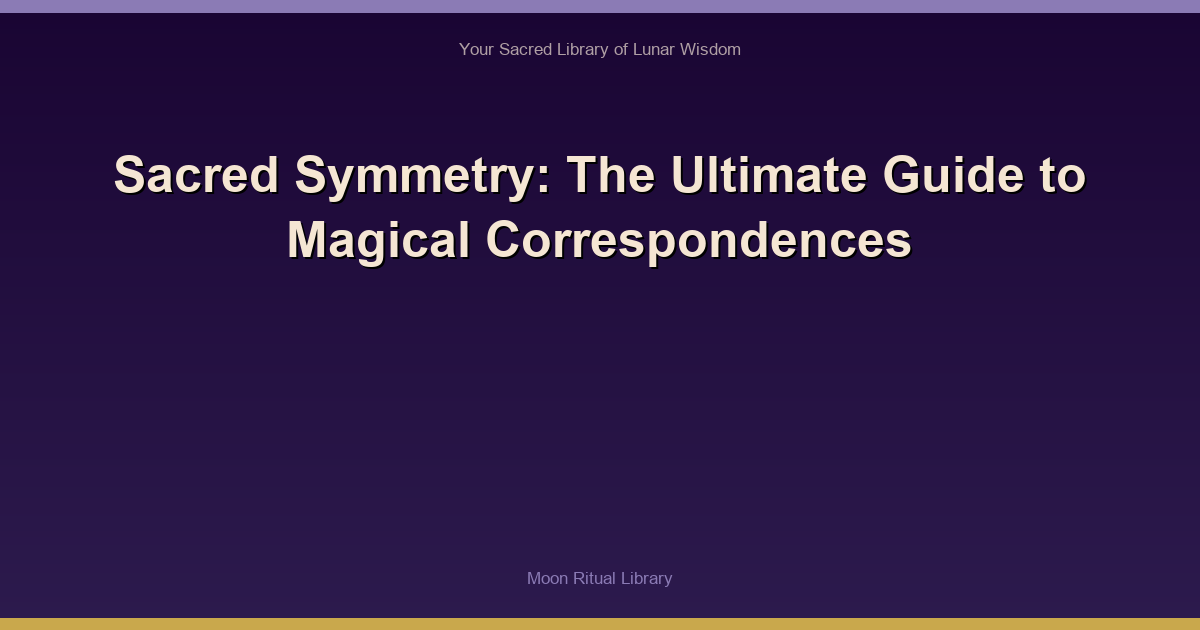 Sacred Symmetry: The Ultimate Guide to Magical Correspondences