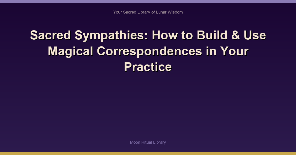 Sacred Sympathies: How to Build & Use Magical Correspondences in Your Practice
