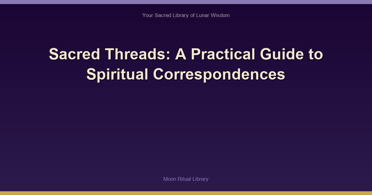 Sacred Threads: A Practical Guide to Spiritual Correspondences