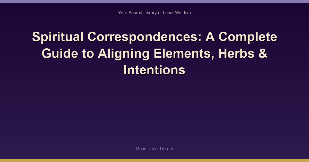 Spiritual Correspondences: A Complete Guide to Aligning Elements, Herbs & Intentions