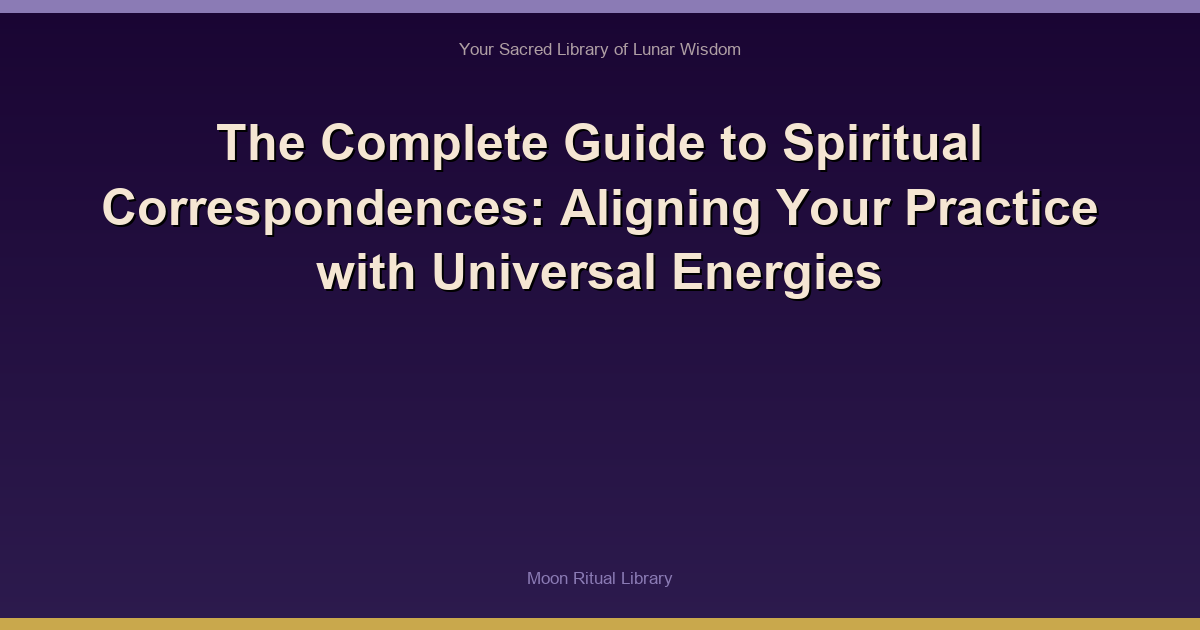 The Complete Guide to Spiritual Correspondences: Aligning Your Practice with Universal Energies