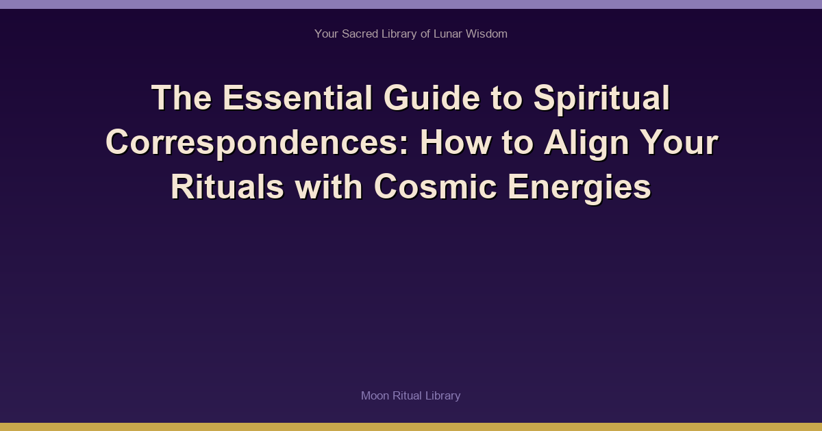 The Essential Guide to Spiritual Correspondences: How to Align Your Rituals with Cosmic Energies