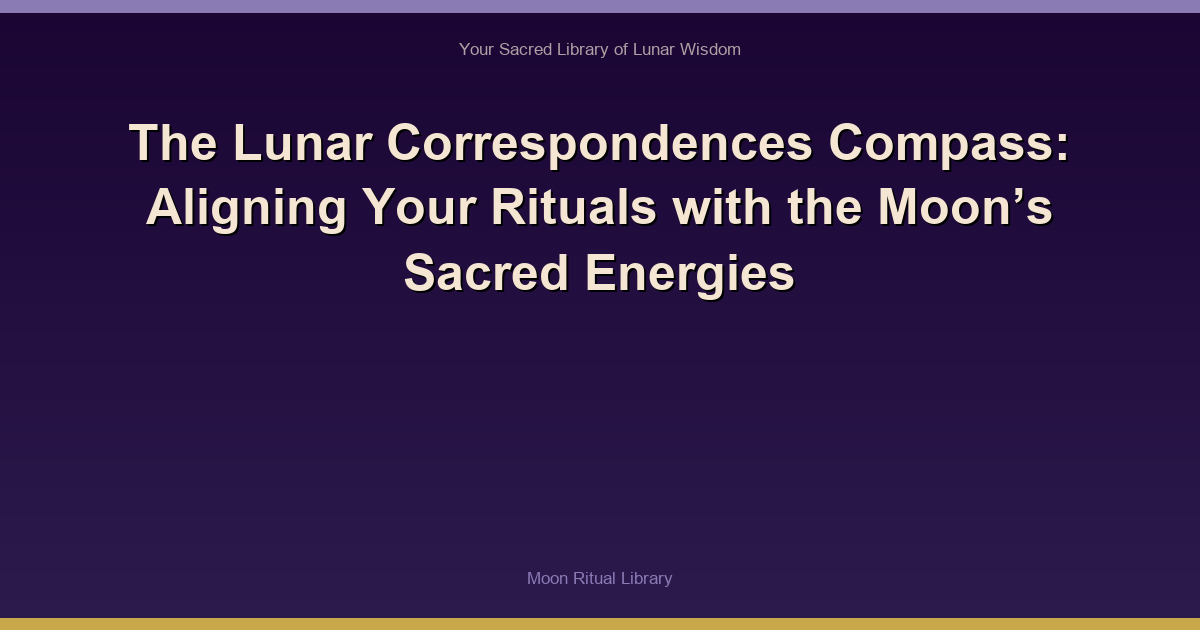 The Lunar Correspondences Compass: Aligning Your Rituals with the Moon’s Sacred Energies