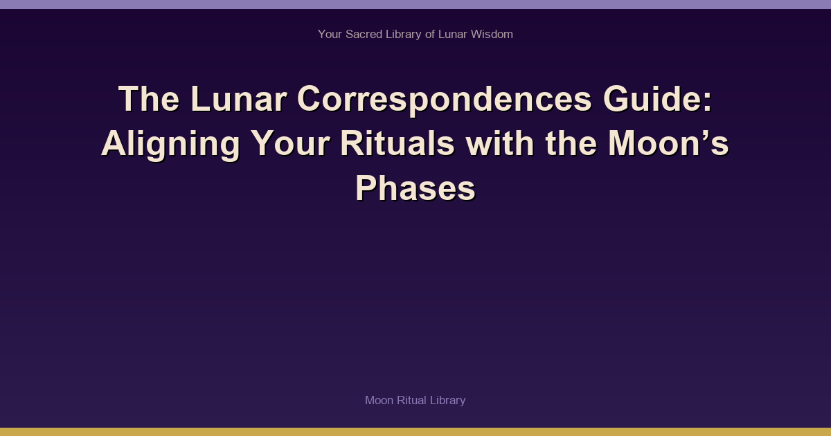 The Lunar Correspondences Guide: Aligning Your Rituals with the Moon’s Phases