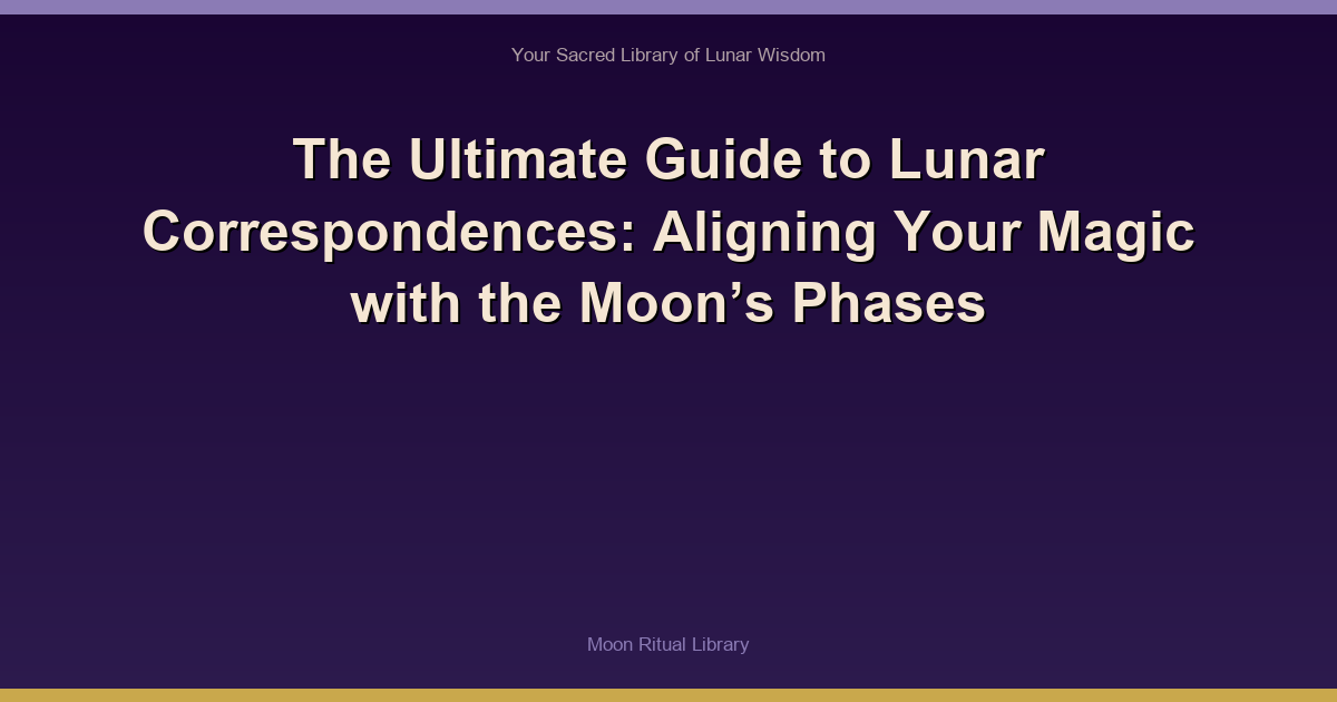 The Ultimate Guide to Lunar Correspondences: Aligning Your Magic with the Moon’s Phases