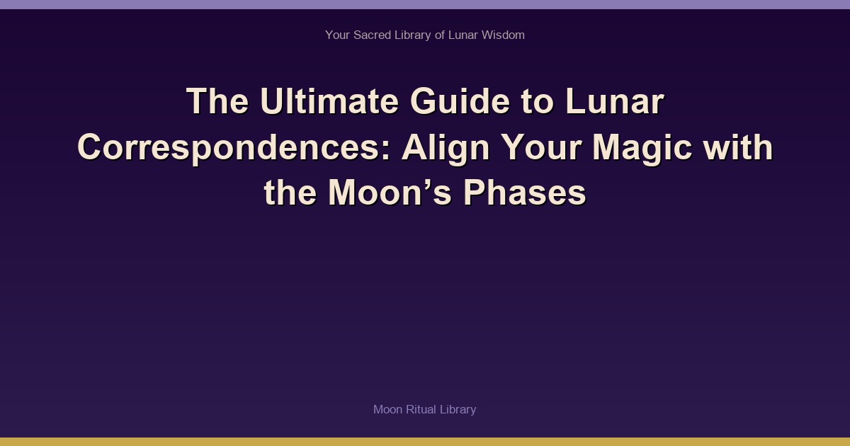 The Ultimate Guide to Lunar Correspondences: Align Your Magic with the Moon’s Phases