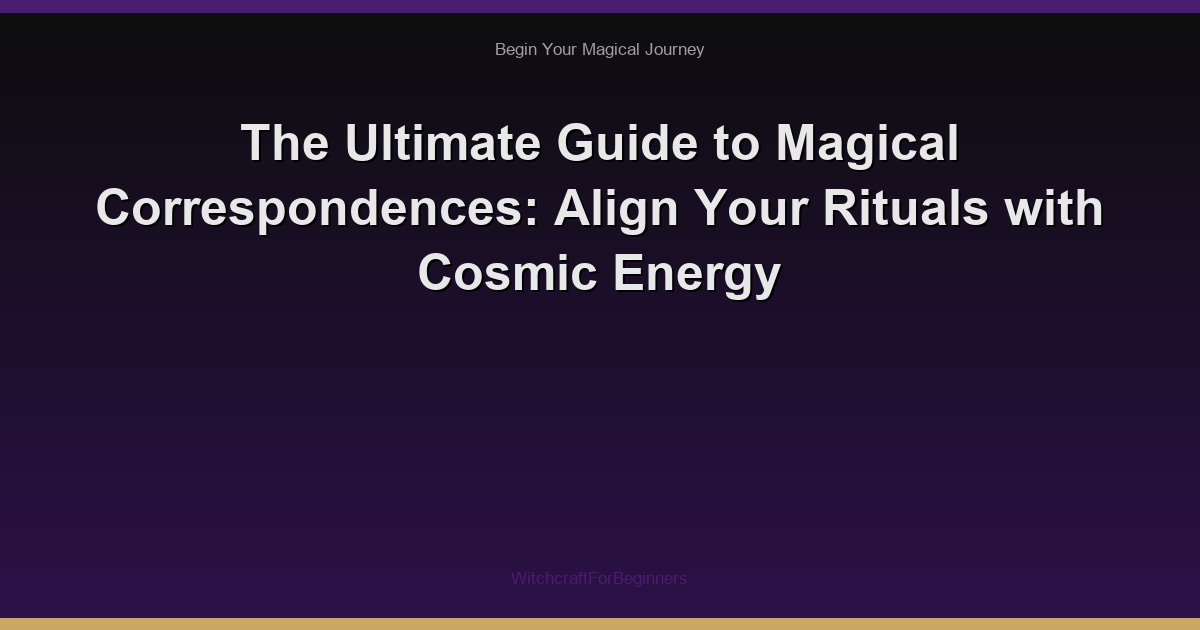 The Ultimate Guide to Magical Correspondences: Align Your Rituals with Cosmic Energy