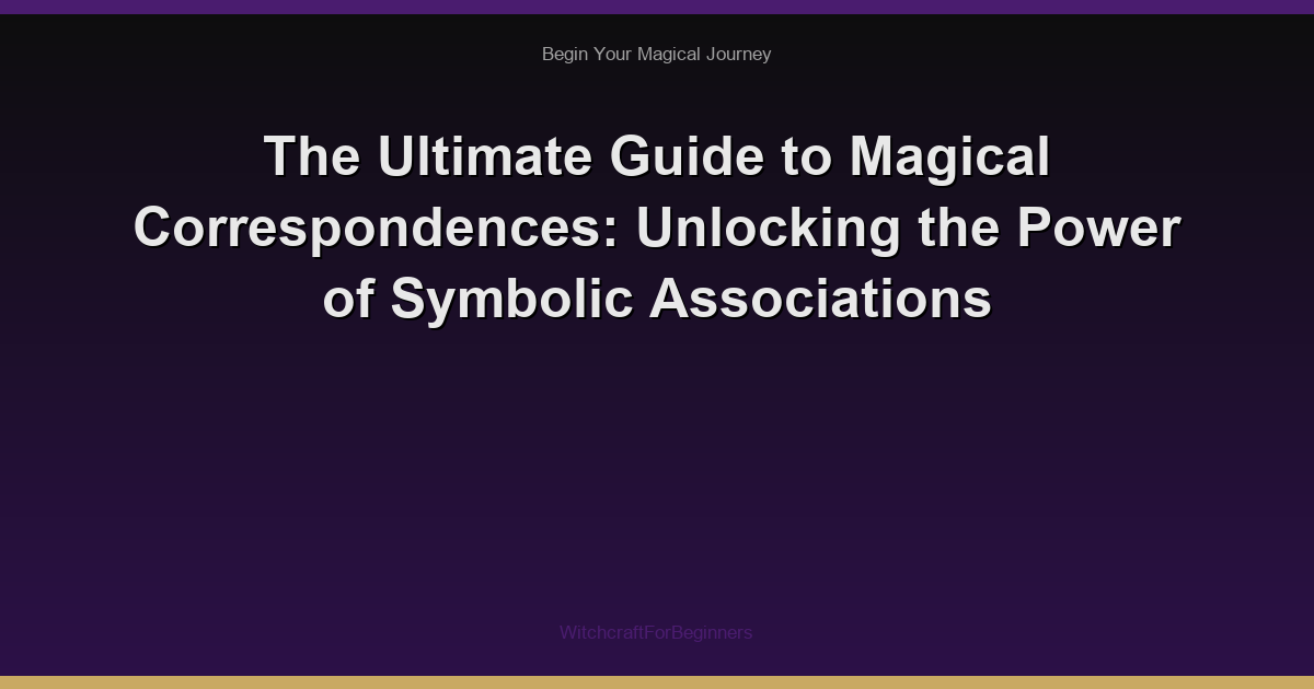 The Ultimate Guide to Magical Correspondences: Unlocking the Power of Symbolic Associations