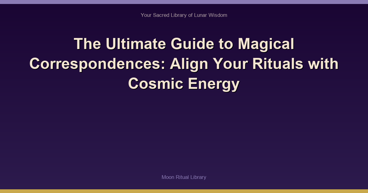 The Ultimate Guide to Magical Correspondences: Align Your Rituals with Cosmic Energy