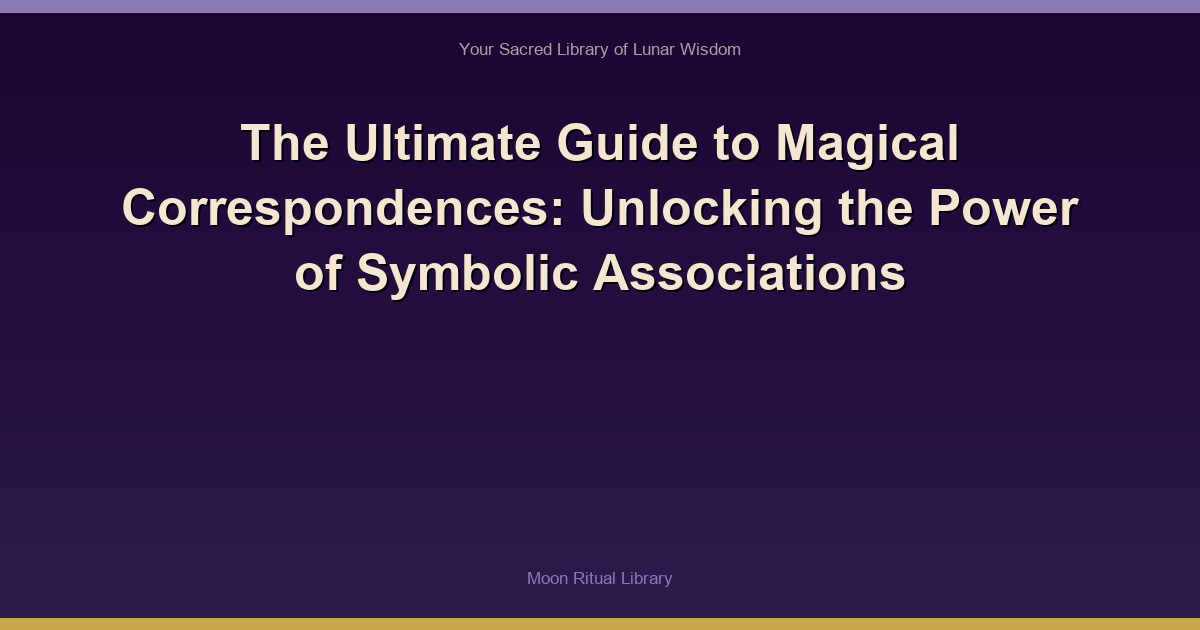 The Ultimate Guide to Magical Correspondences: Unlocking the Power of Symbolic Associations