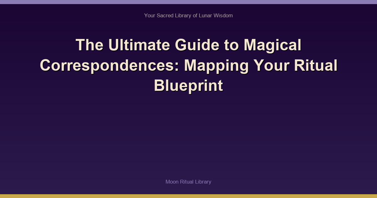 The Ultimate Guide to Magical Correspondences: Mapping Your Ritual Blueprint