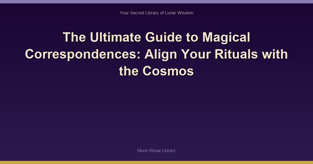 The Ultimate Guide to Magical Correspondences: Align Your Rituals with the Cosmos