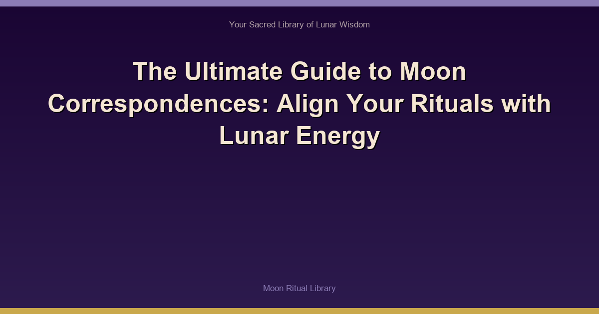 The Ultimate Guide to Moon Correspondences: Align Your Rituals with Lunar Energy